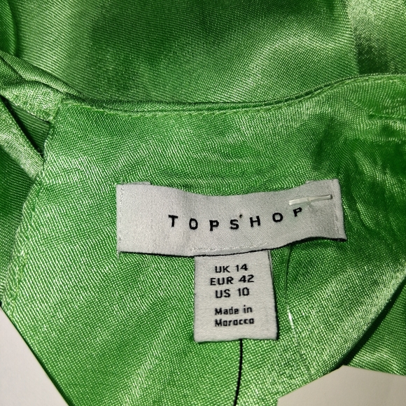 Topshop New  Asymmetrical  Green Dress Women Size US.10 - Picture 2 of 15